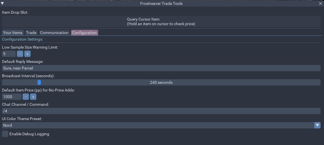 Configuration & Color Presets