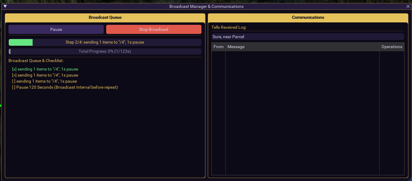 Broadcasting Queue Progress