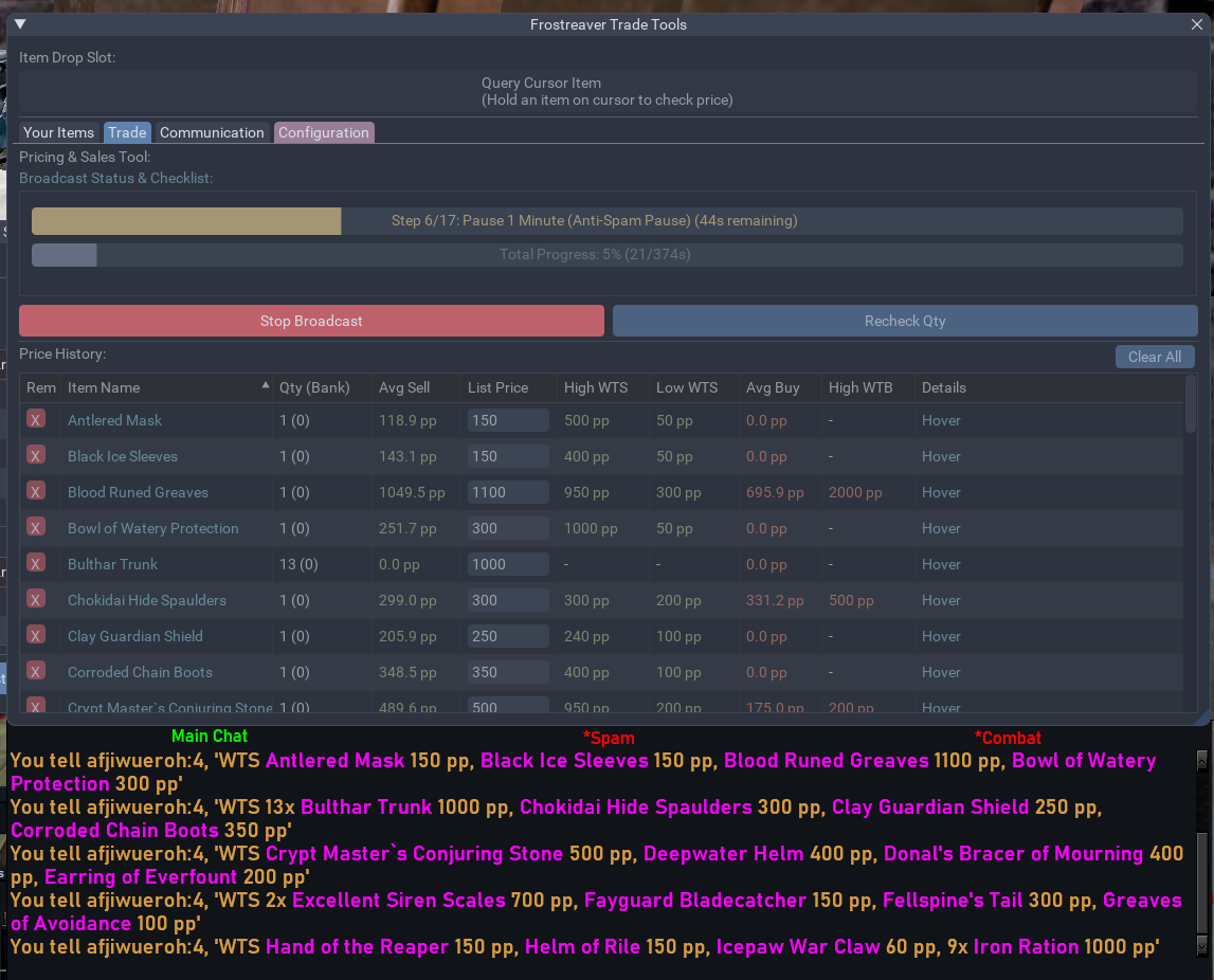 Broadcasting Queue Progress