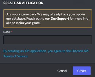 New Application Dialogue